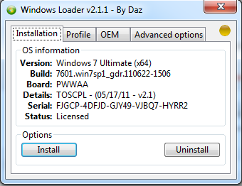 Windows Loader 2.1.5 by Daz WAT Fix free