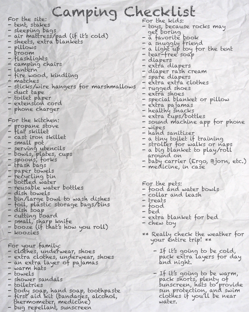 so here 39 s the list editable camping checklist