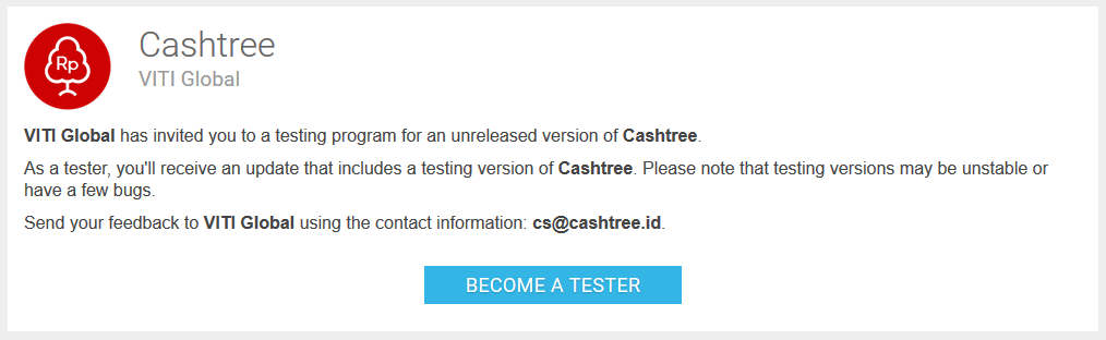 Cara Daftar Cashtree Open Beta Test Android Cara Daftar Cashtree Open Beta Test Android
