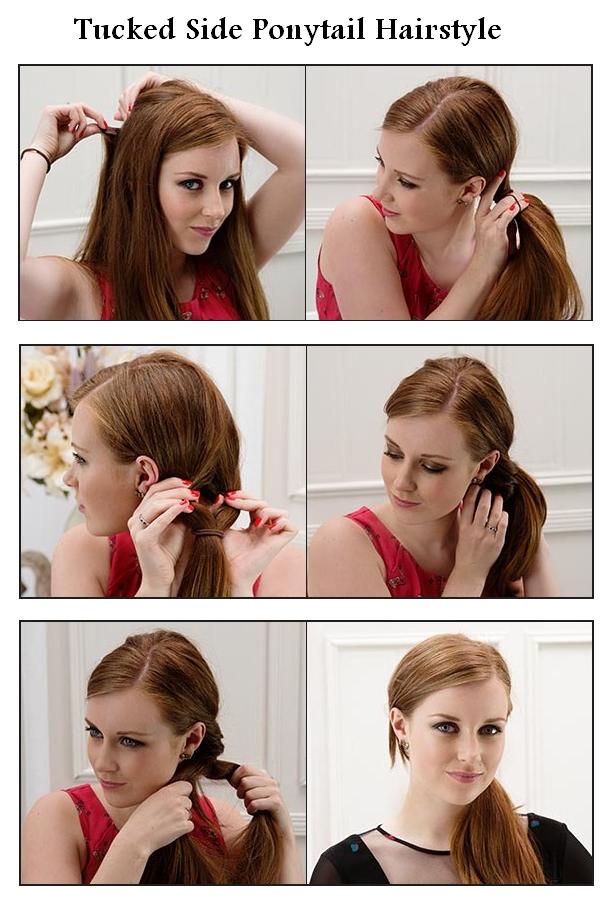 New Short Hair Styles Tucked Side Ponytail Hairstyle