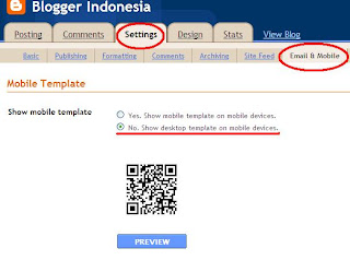 Nonaktifkan versi Mobile