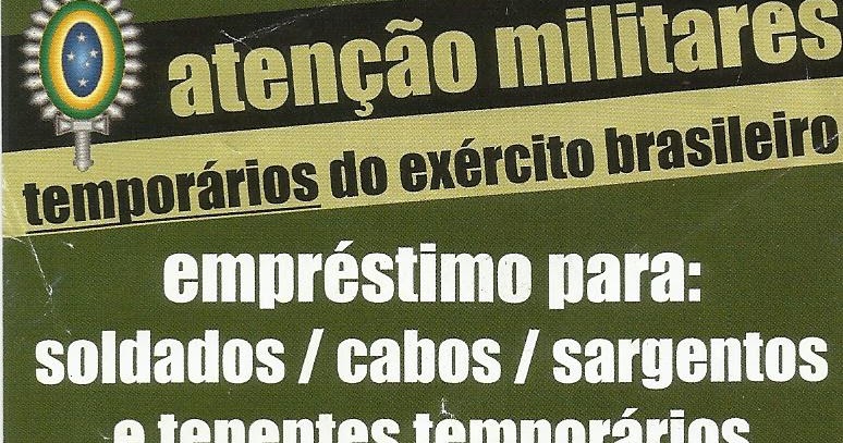 Rio Jcred Consignado - 💥 Militar Temporário Exército Brasileiro, Crédito  exclusivo. Pague em até 72 meses, chame agora no WhatsApp, nossa equipe ira  realizar as simulações e tirar suas as dúvidas.💣💥🇧🇷 #forçasarmadas #