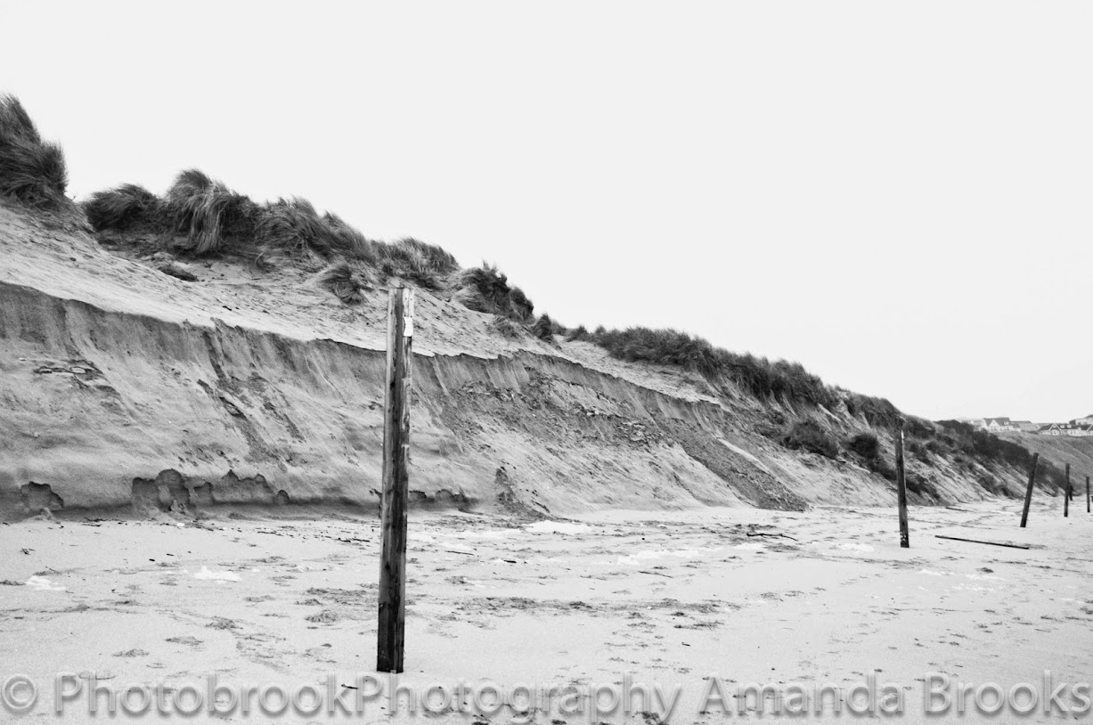 Sand dune erosion Fistral Beach Newquay