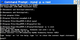 How to access EasyPhp MySql Command Line