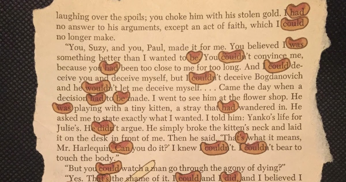 Reading With Scissors Bean Verbs