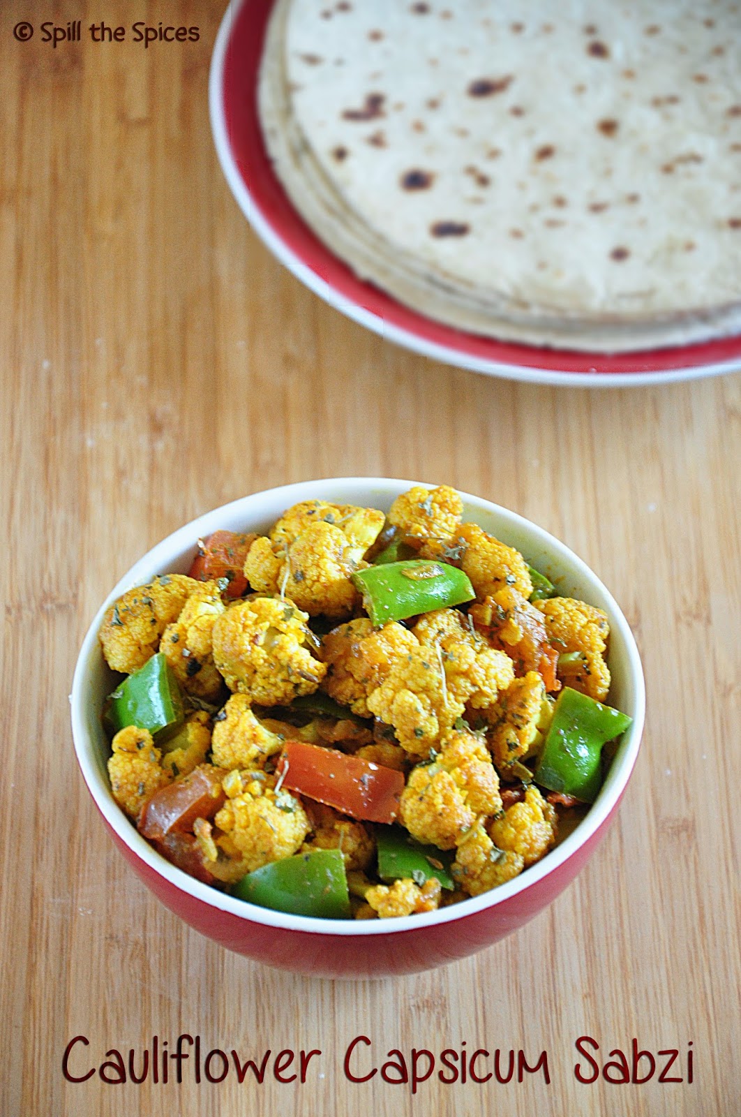 Gobi Shimla Mirch Sabzi Cauliflower Capsicum Fry Spill the Spices
