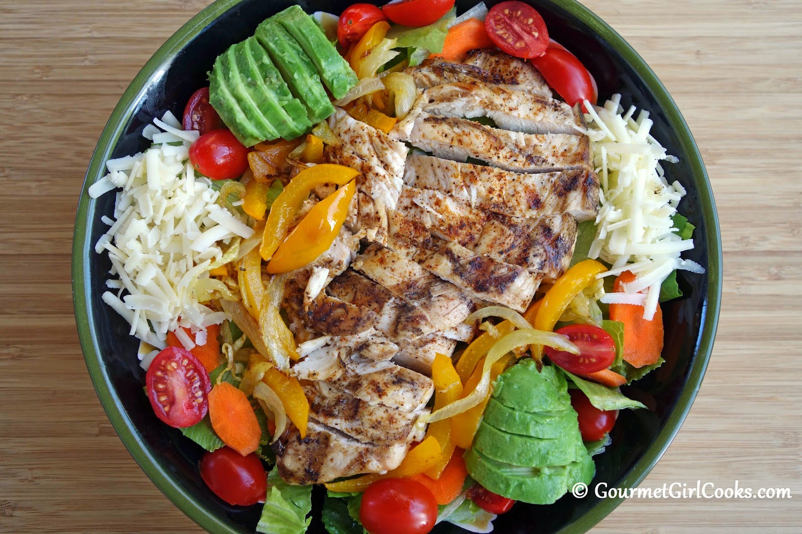 Gourmet Girl Cooks Chicken Fajita Salad Easy, Quick & Low Carb
