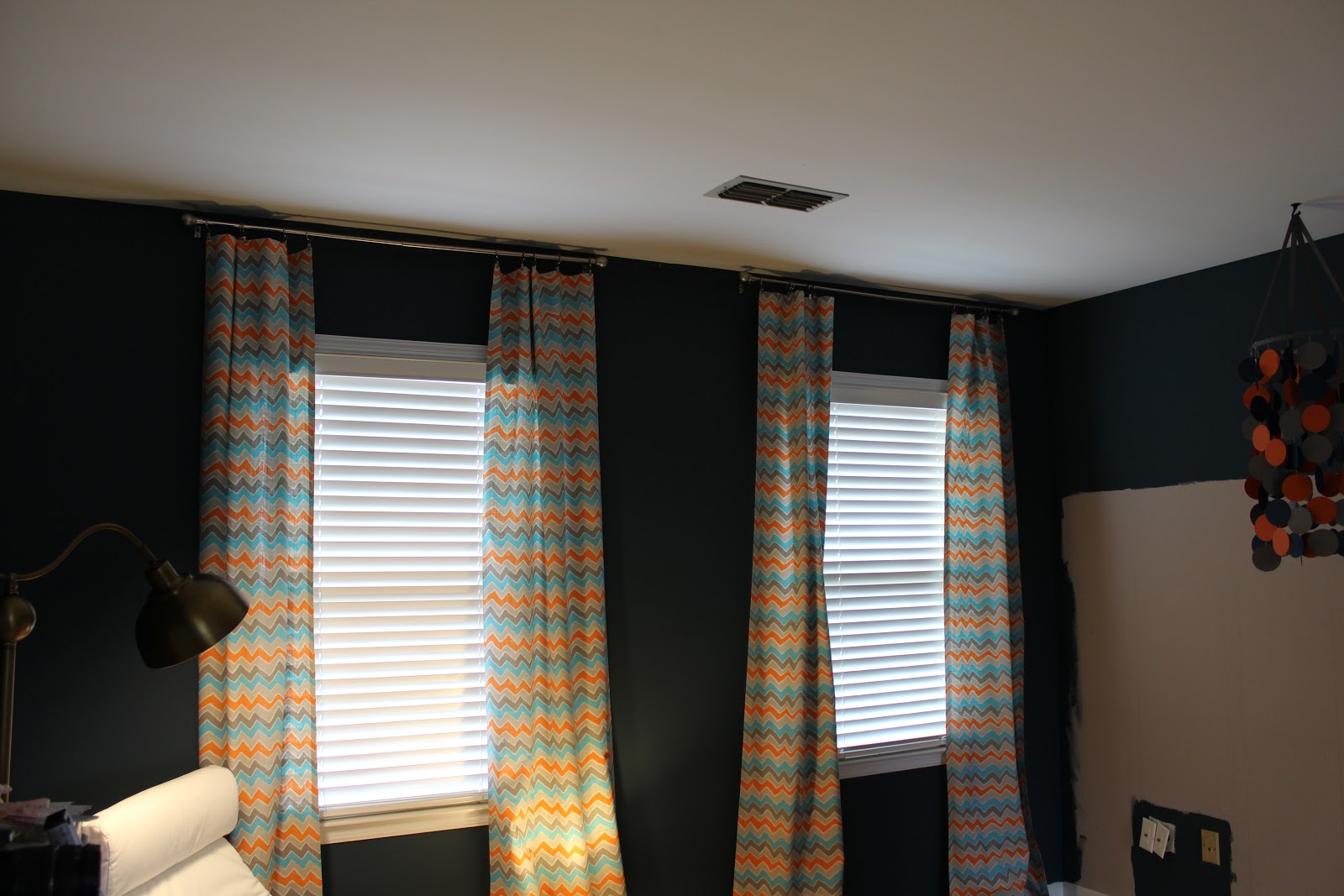 Boxy Colonial Back to work! Nosew curtains for the nursery