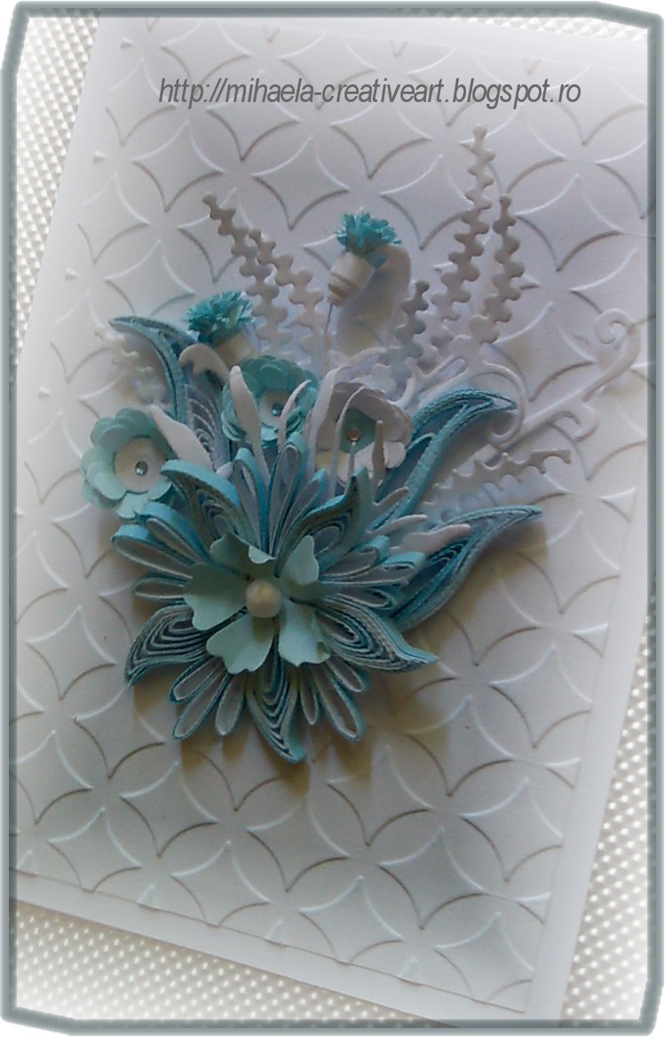 Handmade by Mihaela Blue quilling flowers