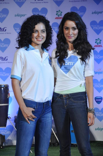 Kangna R and newcomer Shraddha Kapoor at P&G 'Thank you mom' campaign