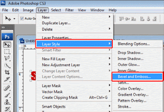 Cara membuat huruf Bevel dan Emboss Photoshop Cs3