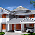 Double storied sloping roof kerala home