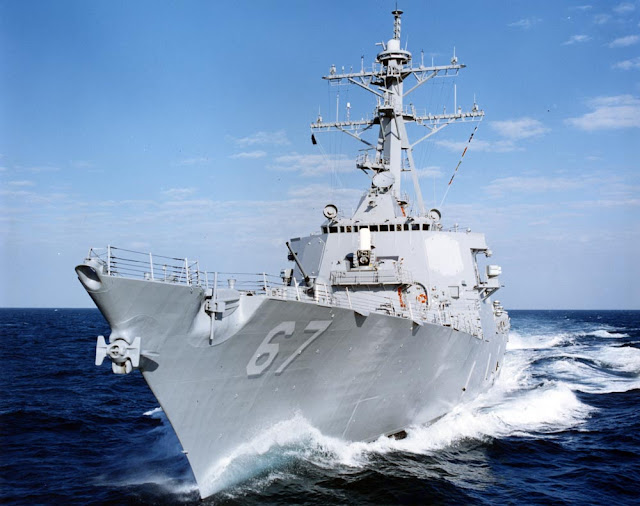 The fire was brought under control a few minutes after 9:30 p.m., and investigators are looking into the cause of the fire USS Cole (DDG-67)