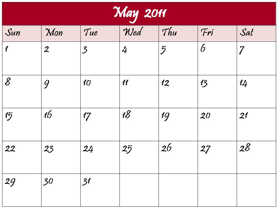 Blank Calendar 2011 May month may calendar 2011 blank. Blank Calendar 2011 May month