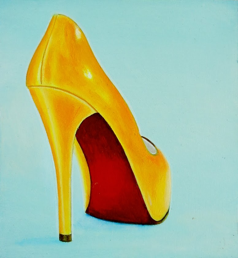 Daily realism paintings by Gerard Boersma Christian Louboutin 10 Still Life Painting Of Yellow