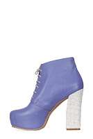 Botine cu siret mov din piele naturala Botine