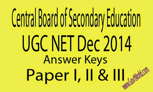 CBSE UGC NET Answer Key 2017