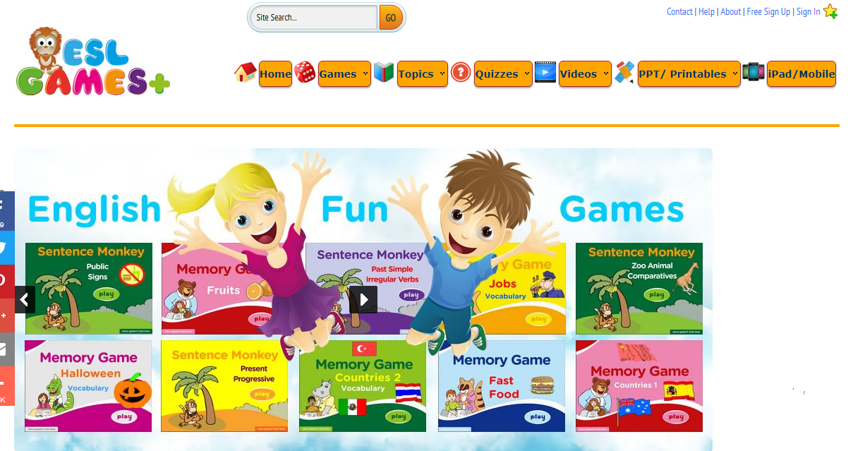 ENGLISH GAMES FOR ALL GRADES