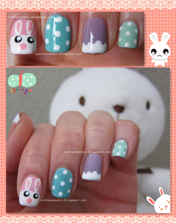 Cotton Candy Blog Tutorial Easter Cute Bunny And Eggs Nail Art Tutorial Easter Cute Bunny And Eggs Nail Art