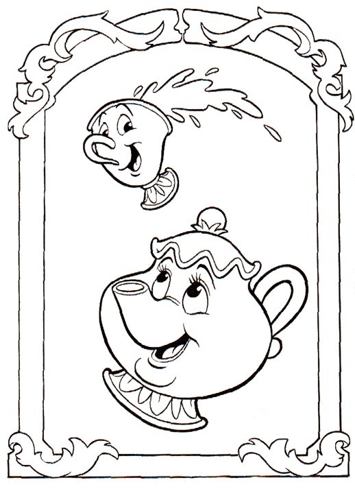 desenhos para colorir e imprimir a bela e a fera