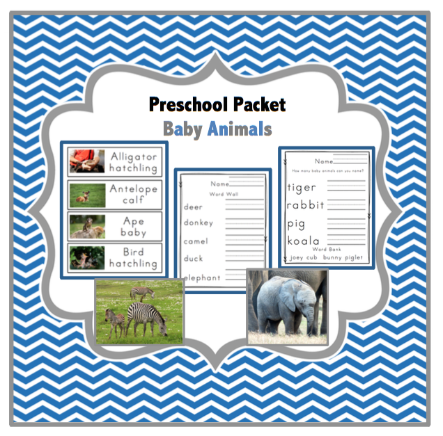 Preschool Packet Baby Animals ~ Preschool Printables