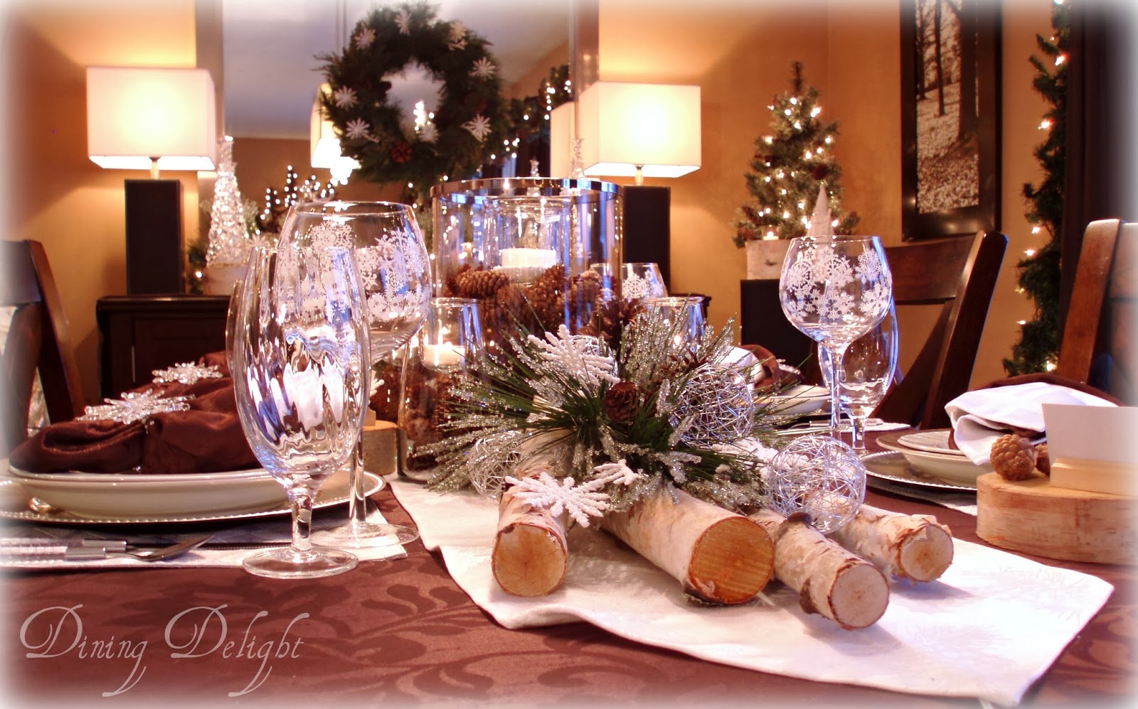 Dining Delight Birch Winter Tablescape