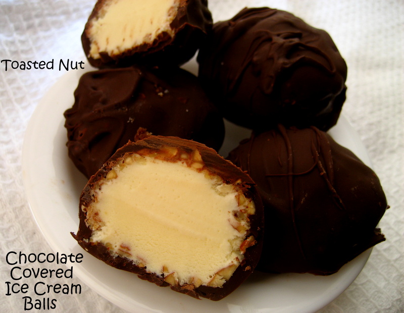 Home Cooking In Montana Toasted Nut Chocolate Covered Ice Cream Bombes.