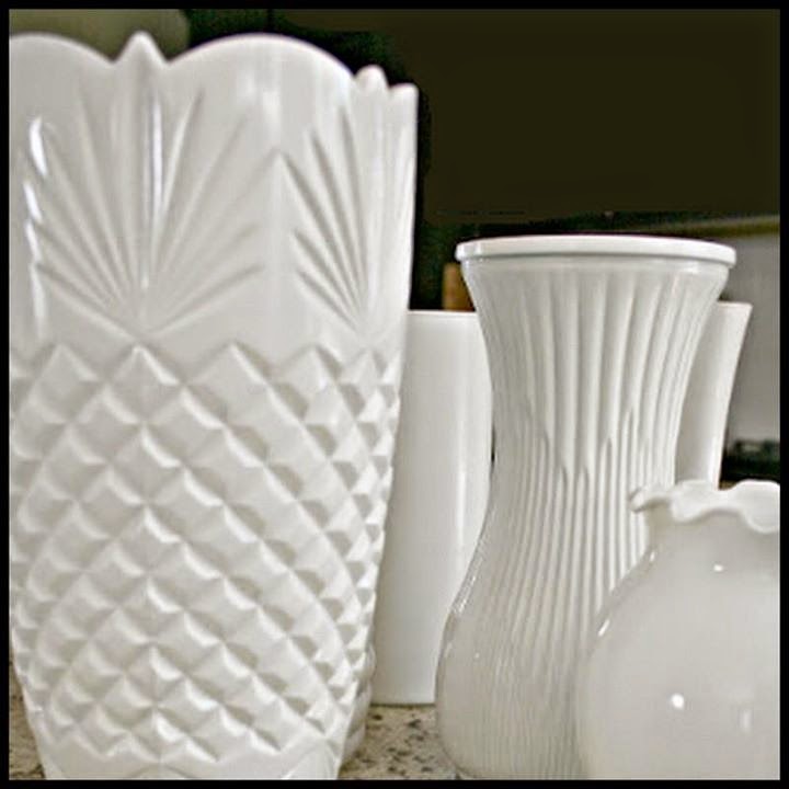 Dollar Store Crafter Faux White Ceramic & Milk Glass Vases
