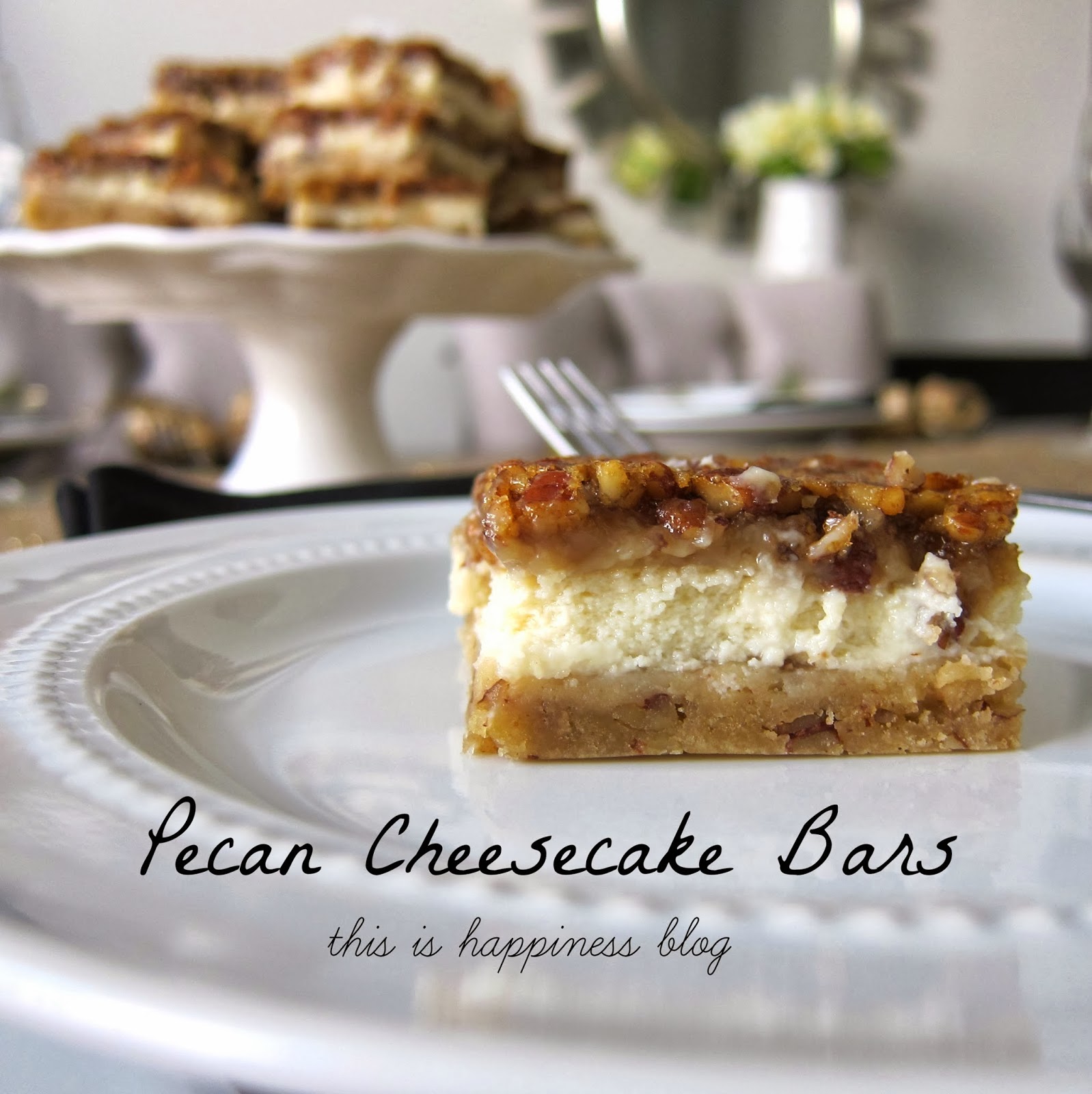 this is happiness pecan cheesecake bars