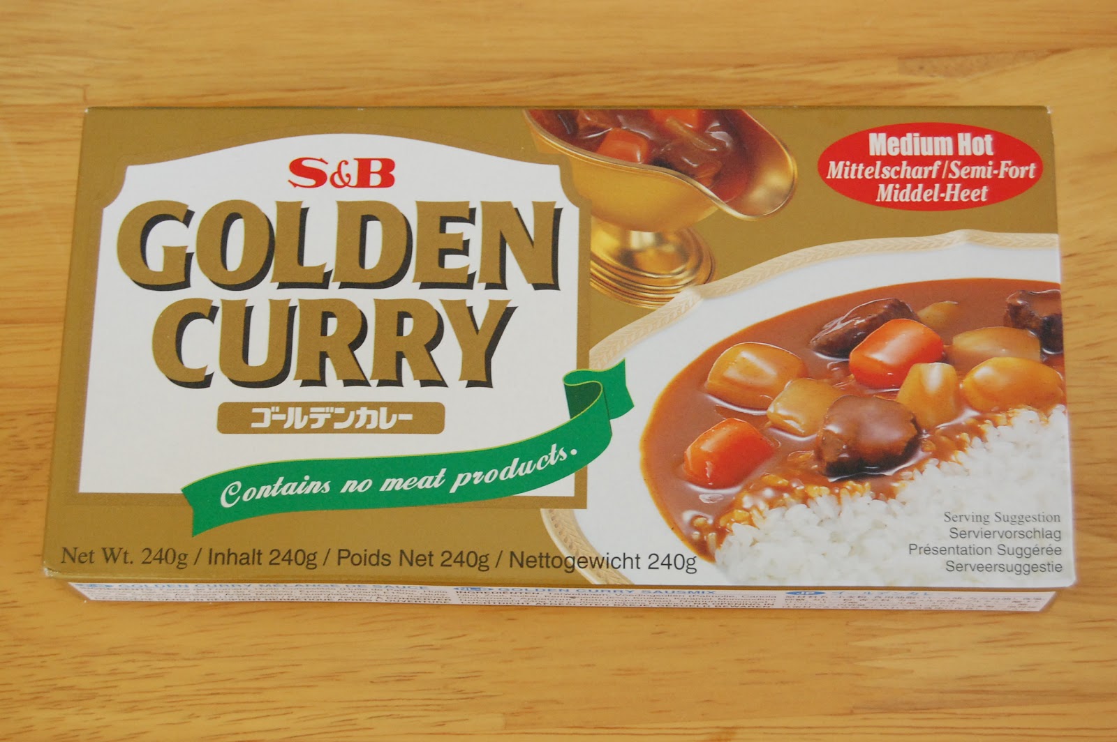 S&B Plant-Based Golden Curry Sauce Mix: Medium Hot