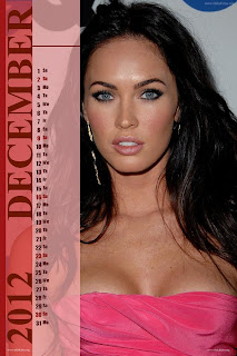 Megan Fox Desktop Calendar 2012