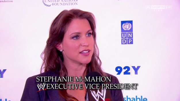 Stephanie McMahon at a press conference