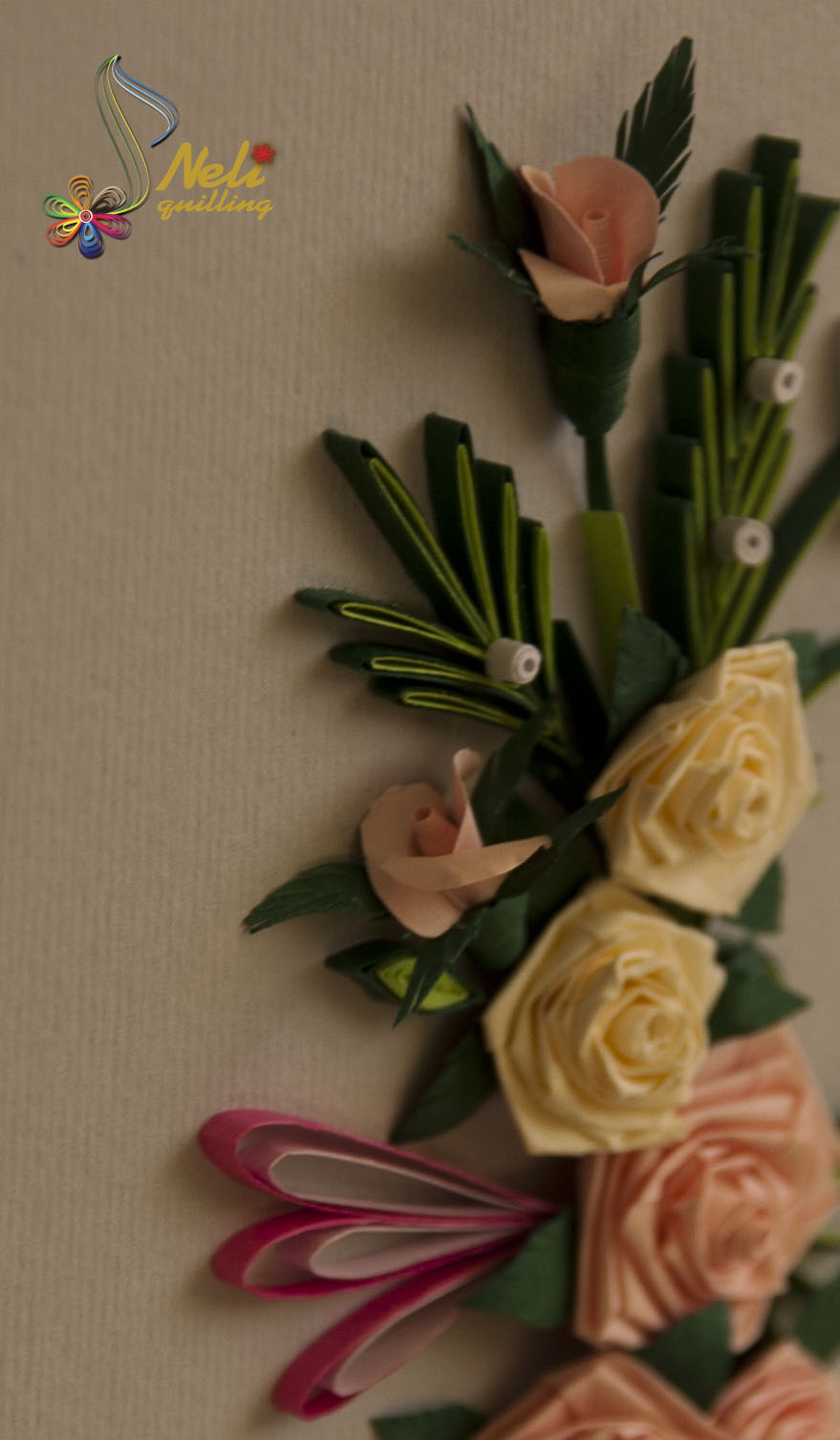 Neli Quilling Art Quilling cards bouquet of roses for you