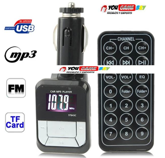 Nuevo reproductor mp3 para el mechero del coche, transmisor fm para coche