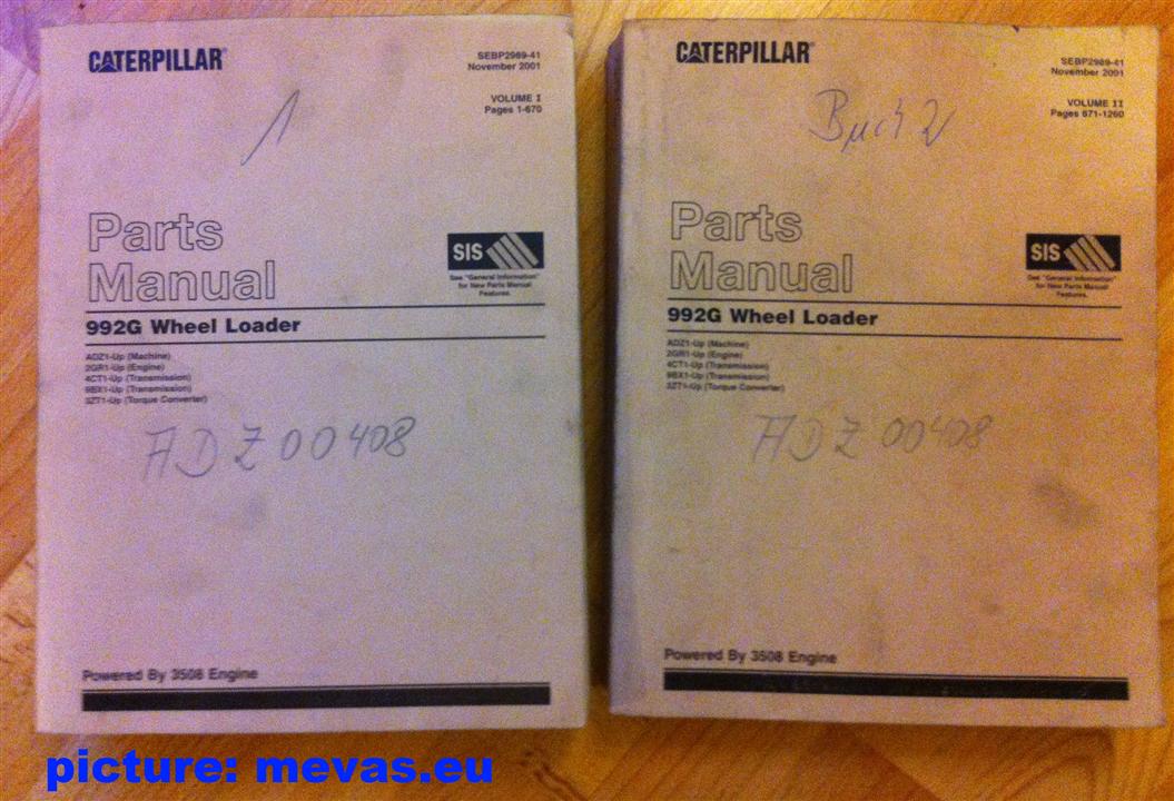 caterpillar 992g wheel loader parts manual sebp2969 41 parts