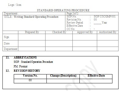 Writing Standard Operating Procedures