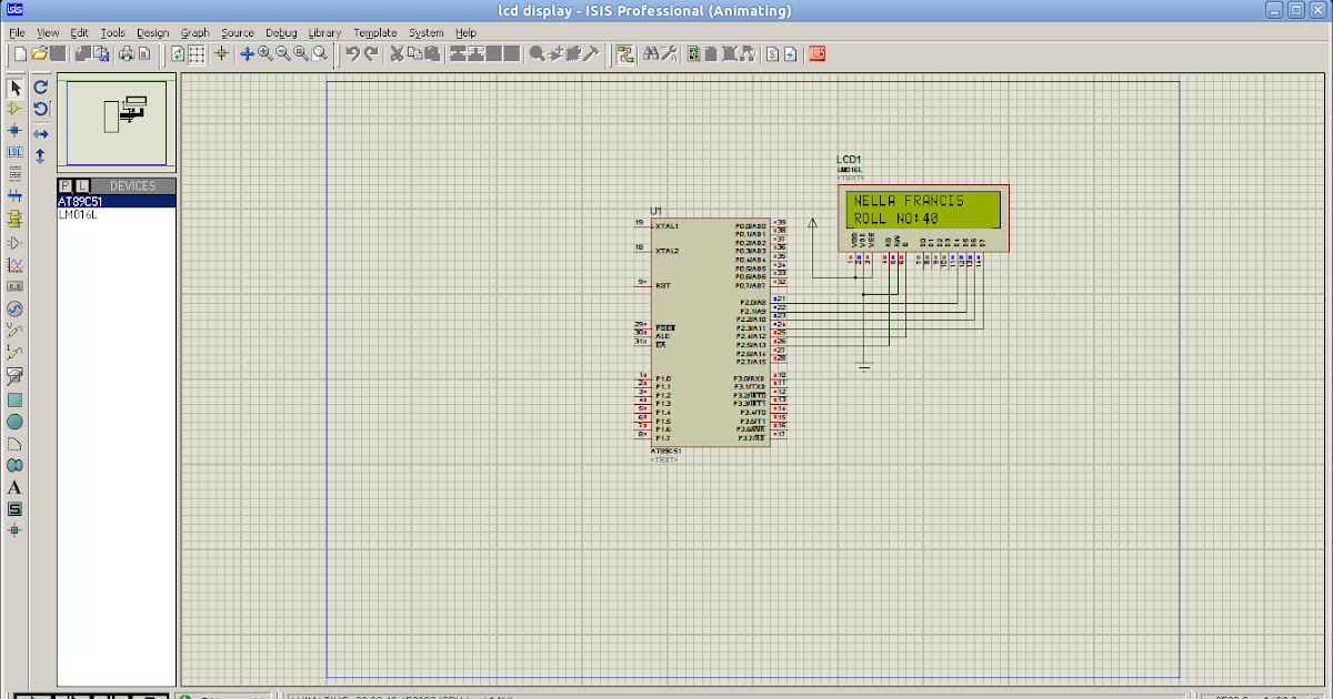 Microprocessors And Microcontrollers AT89C51 SIMULATION 16 X 2 LCD DISPLAY