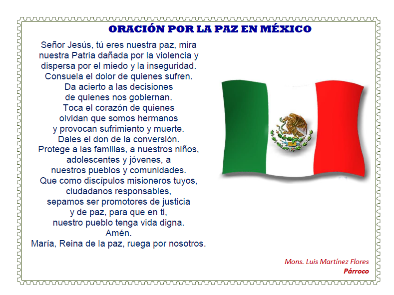 Resultado de imagen para oracion por la paz en mexico