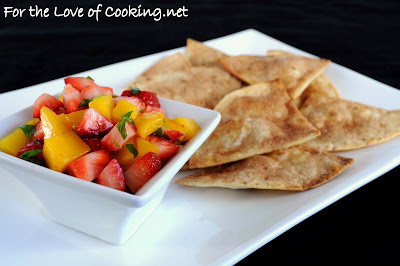 Strawberry and Mango Salsa with Cinnamon Chips