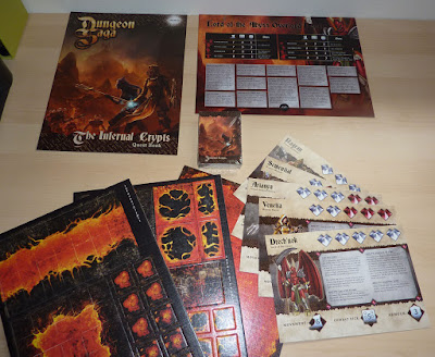 Unboxing the Kickstarter for Dungeon Saga: Dwarf Kings Quest, The Warlord of Galahir, Infernal Crypts, The Tyrant of Halpi and The Return of Valandor.