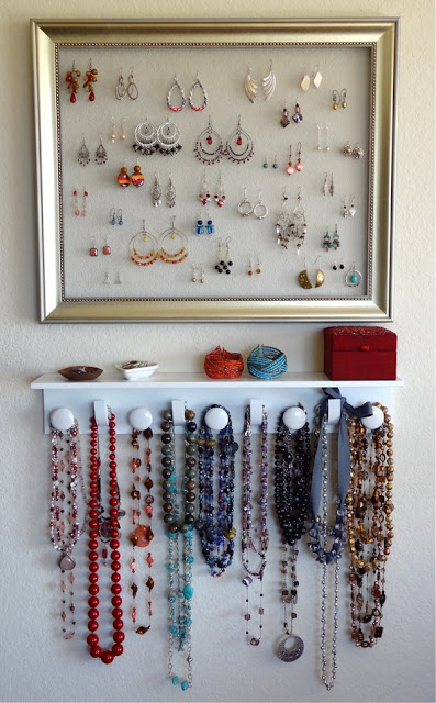Frame and Shelf Jewelry Organizer