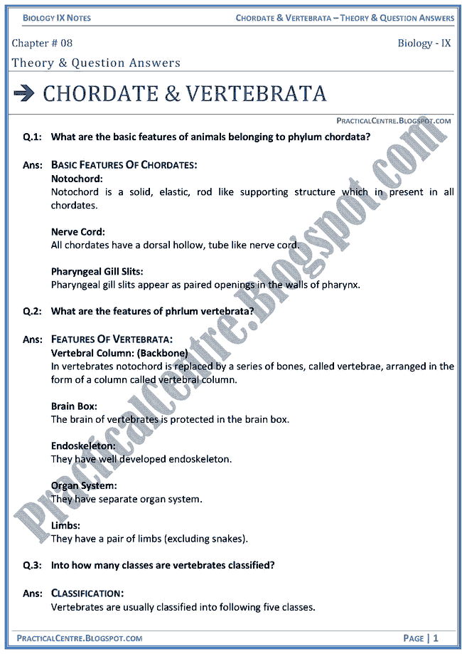 chordata-and-vertebrata-theory-and-question-answers-biology-ix