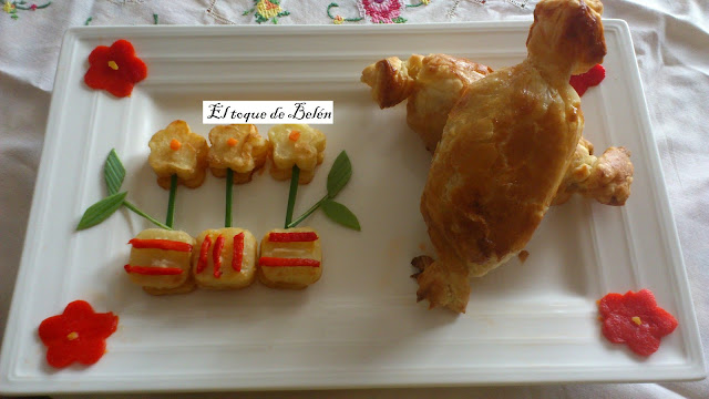 Caramelos De Hojaldre Con Pollo Relleno
