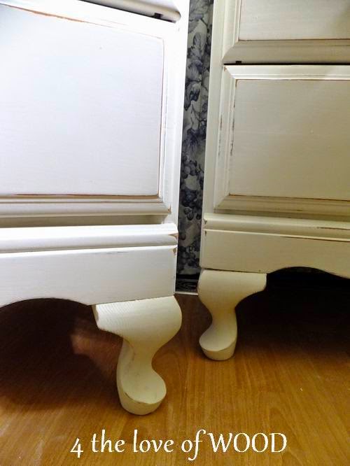 4 the love of wood SHABBY CHIC NIGHTSTANDS bedside tables with