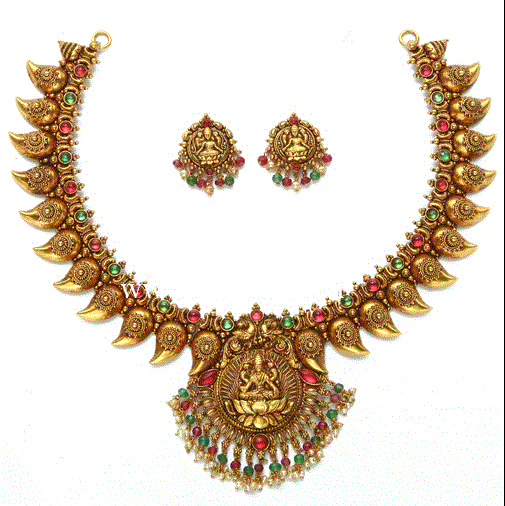 lakshmi pendant mango necklace