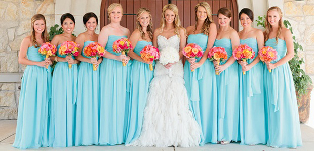 light blue wedding bridesmaid dresses
