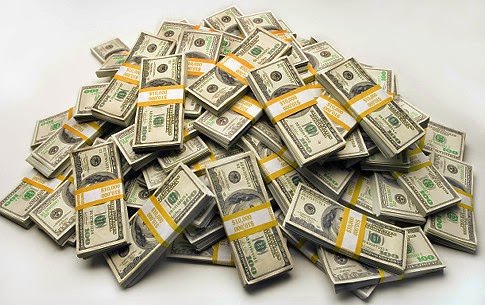 A mound of cash representing the monetary benefits of entrepreneurship.