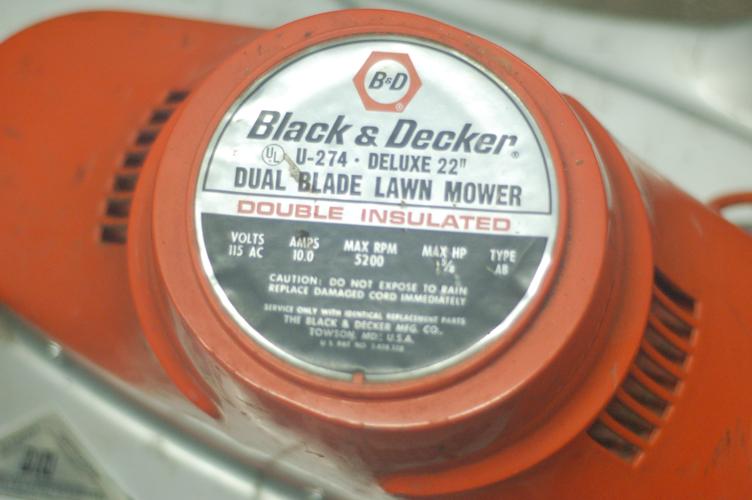 Black and Decker Stuff Black and Decker Electric Mower Model U274 = 22" deluxe dualblade