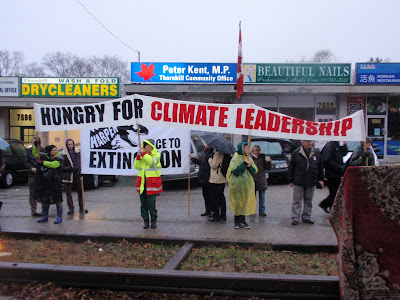 Hungry for Climate Leadership, December 21 - Winter Solstice, at Peter Kent's constituency office in Toronto.
