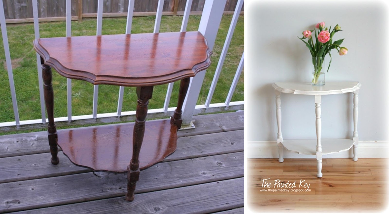 The Painted Key Small Half Round Side Table Small Half Round Side Table